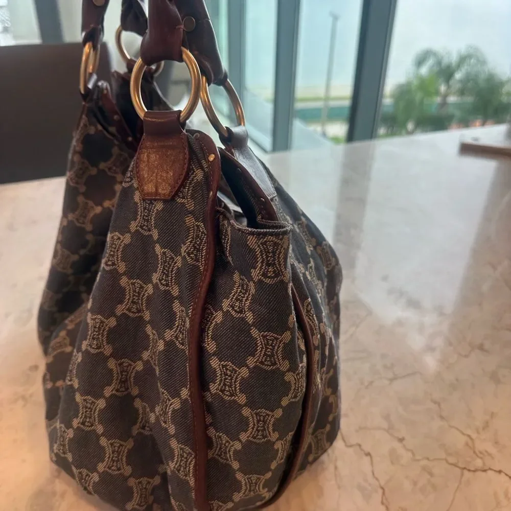 Celine Blue and Brown Monogram Tote